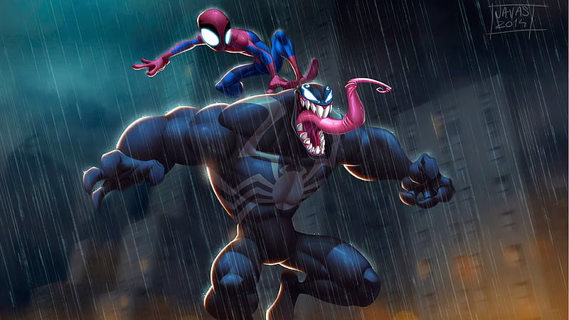 HD-wallpaper-chibi-venom-spiderman-venom-spiderman-superheroes-artwork-deviantart
