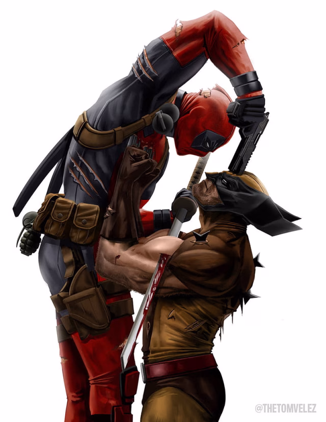 HD-wallpaper-deadpool-v-wolverine-comics-marvel