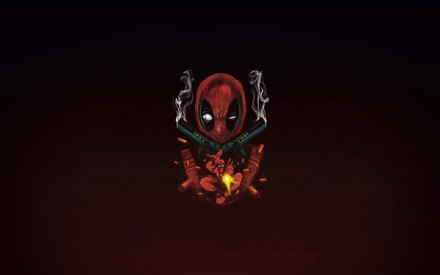 HD-wallpaper-deadpool-with-guns-brown-background-superheroes-minimal-marvel-comics-deadpool