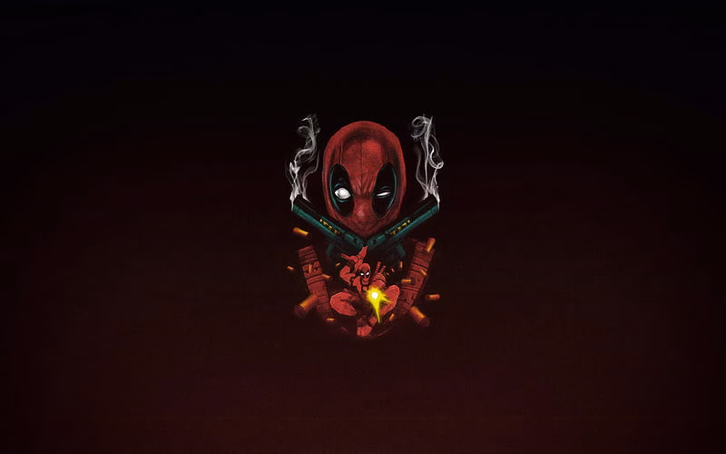 HD-wallpaper-deadpool-with-guns-brown-background-superheroes-minimal-marvel-comics-deadpool