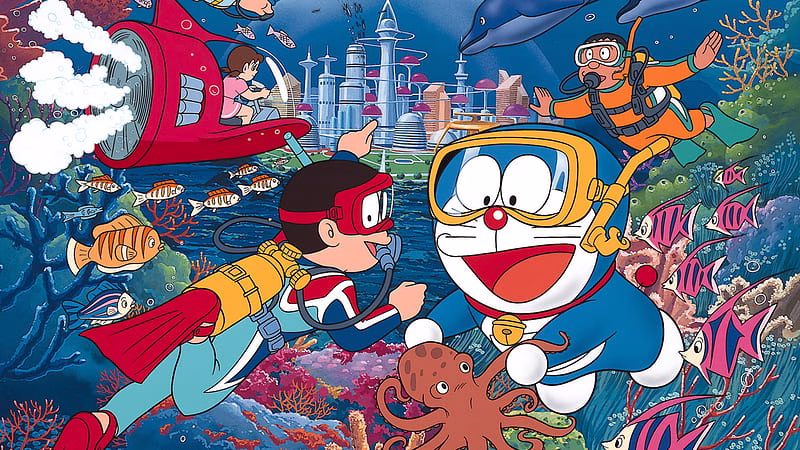 HD-wallpaper-doraemon-and-friends-in-deep-sea-doraemon
