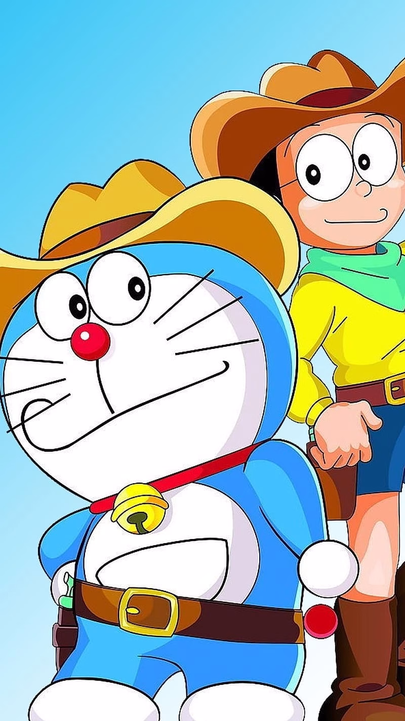 HD-wallpaper-doraemon-in-cowboy-doraemon-cowboy-nobita-cartoon-animated-blue-yellow