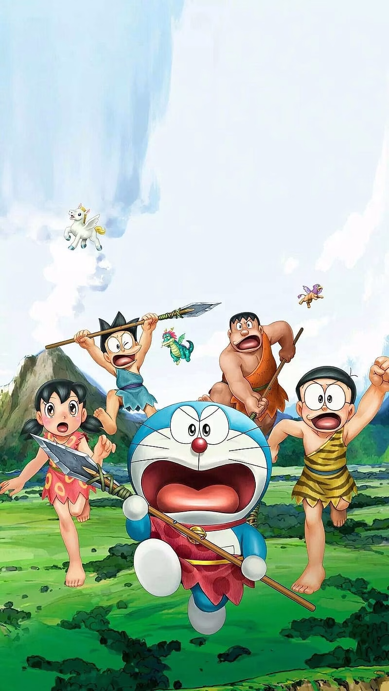 HD-wallpaper-doraemon-in-the-jungle-doraemon-nobita-suzuka-gian-suneo-cartoon