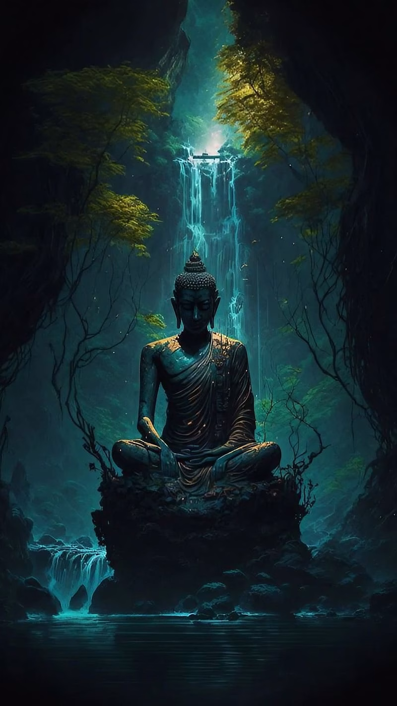 HD-wallpaper-gautam-buddha-waterfall-background-siddhartha-gautama-lord-meditation
