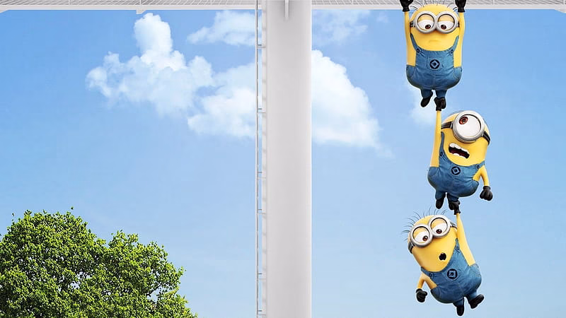 HD-wallpaper-hanging-minions-in-sky-background-minions