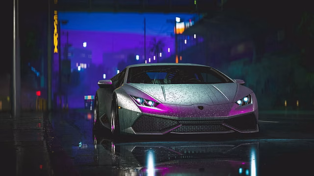 HD-wallpaper-lamborghini-aventador-lamborghini-car-sports-car-gray-wet-street-night