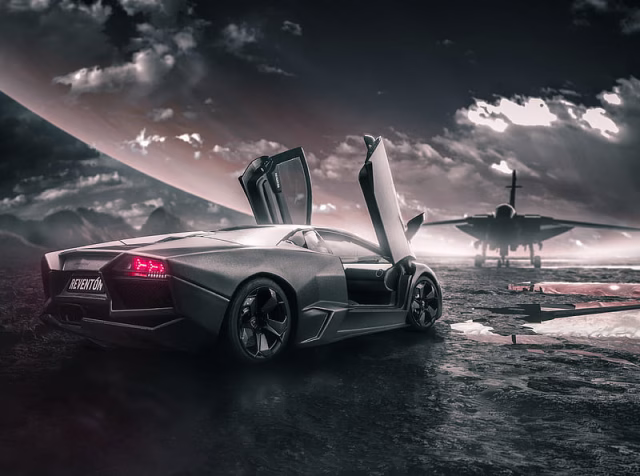 HD-wallpaper-lamborghini-reventon-with-jet-lamborghini-reventon-lamborghini-cars-behance