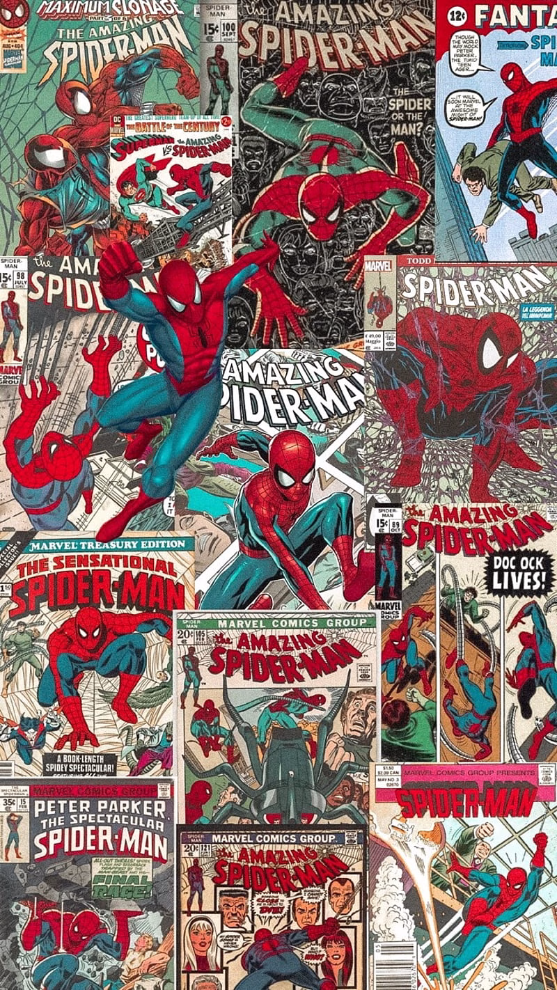 HD-wallpaper-marvel-collage-comics-spiderman