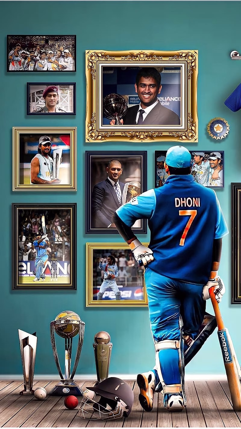 HD-wallpaper-ms-dhoni-looking-at-his-frames-ms-dhoni-looking-frames-cricket-sports-cup-legend-mahi