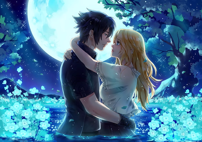 HD-wallpaper-noctis-and-stella-from-final-fantasy-xv-under-the-moon-final-fantasy-xv-final-fantasy-games-artist-artwork-digital-art-deviantart-couple-love