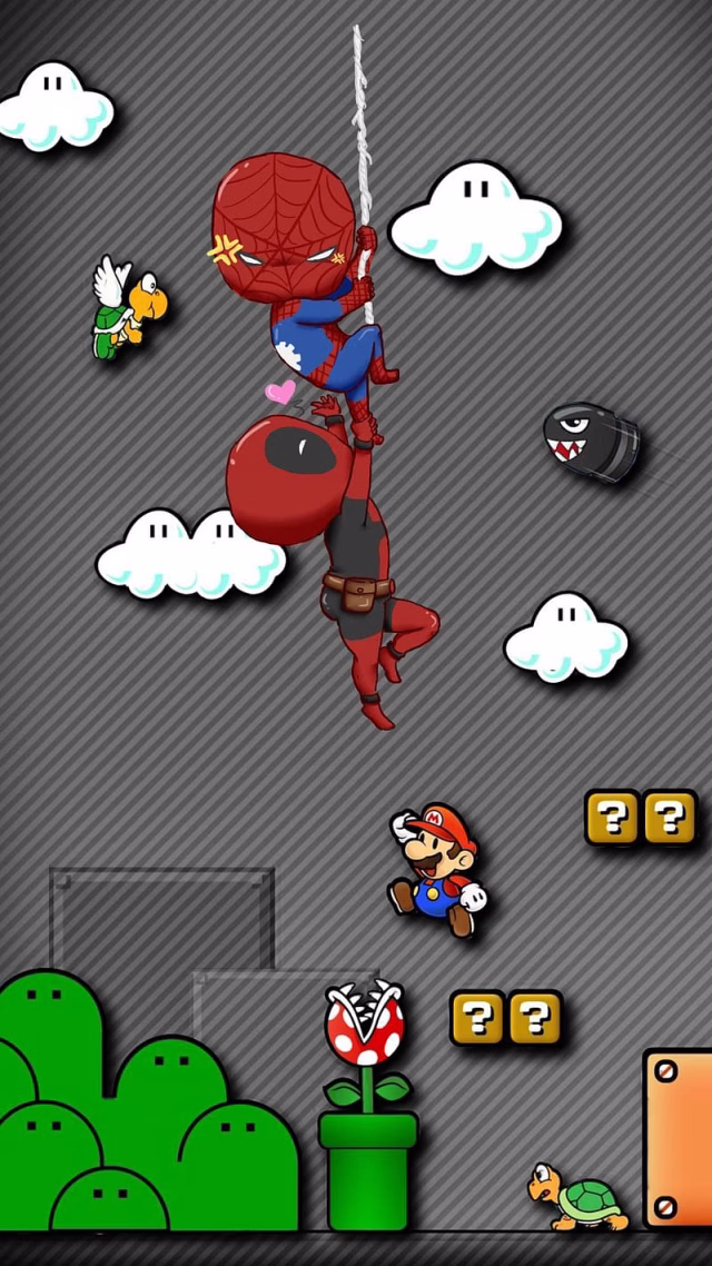 HD-wallpaper-punch-hole-spiderman-deadpool-spiderman-deadpool-punch-hole