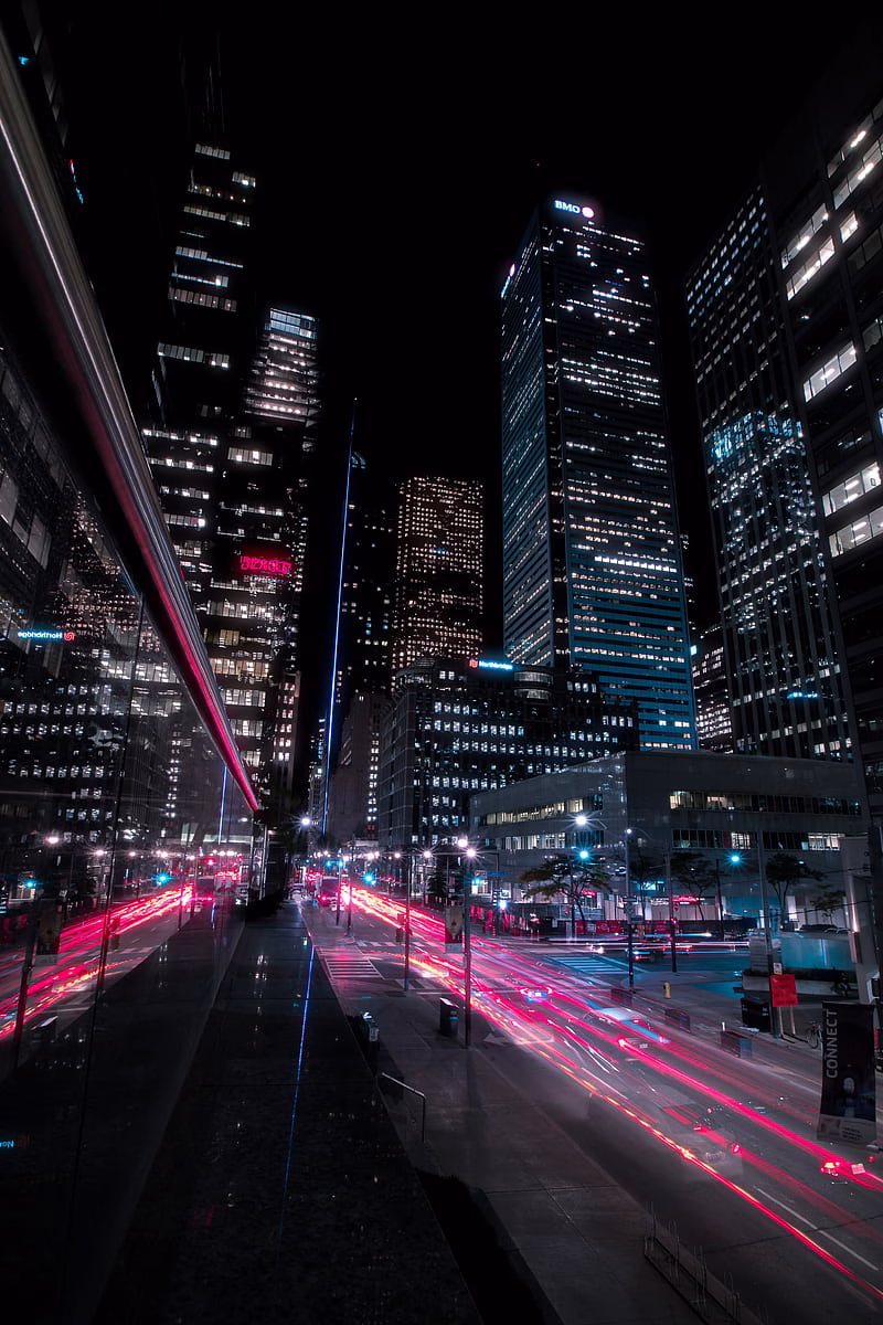 HD-wallpaper-skyscrapers-night-city-lights-road-urban-street-time-lapse-city