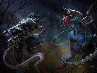 HD-wallpaper-spidey-vs-venom-spiderman-venom-artwork-deviantart-artist-thumbnail