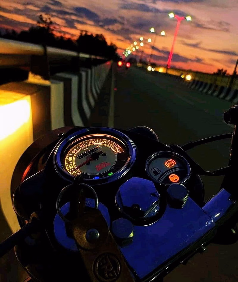 HD-wallpaper-bullet-royal-enfield-sunset