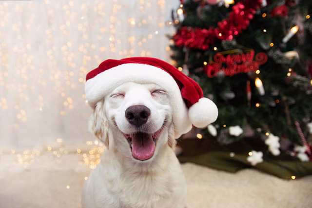 HD-wallpaper-dogs-golden-retriever-christmas-ornaments-dog-pet-puppy-santa-hat