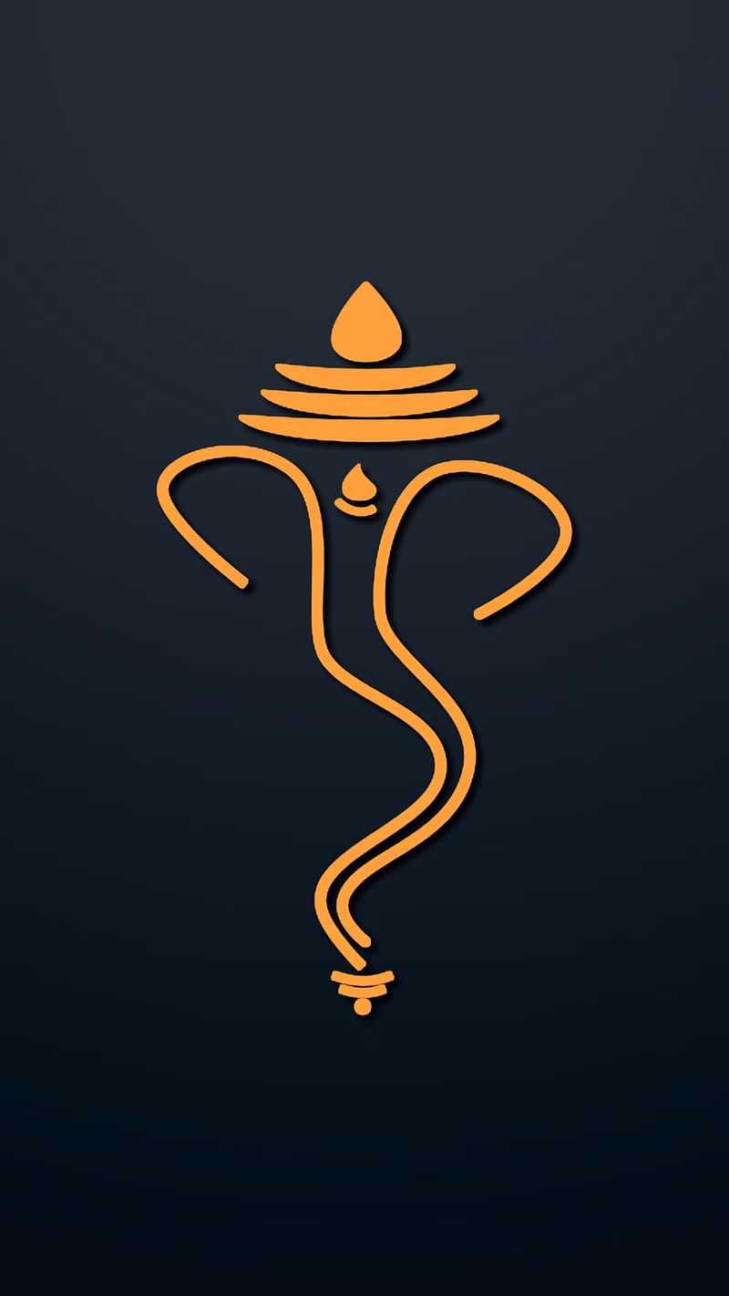 HD-wallpaper-ganapathi-line-art-bhagwa-colour-ganesh-jai-hanuman-lord-ganesha-lord-shiva-orange-shree-ganesh-shree-krishna