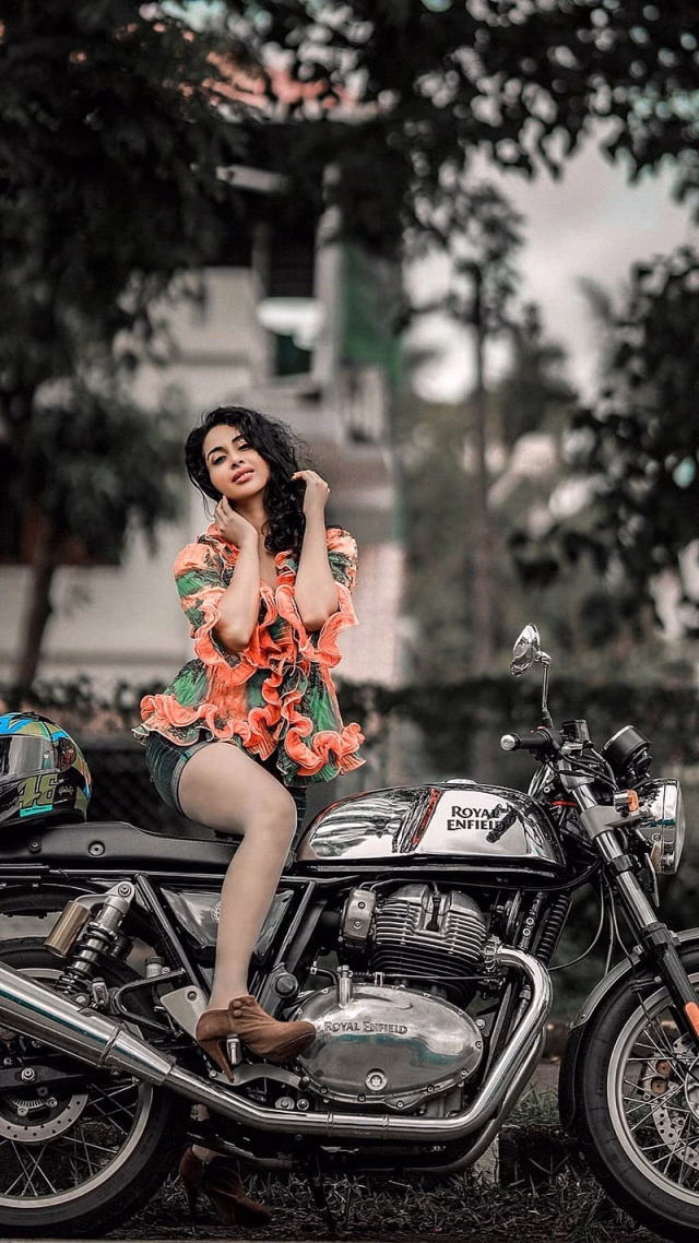 HD-wallpaper-gayatri-iyer-gayatri-iyer-telugu-actress-royal-enfield-interceptor