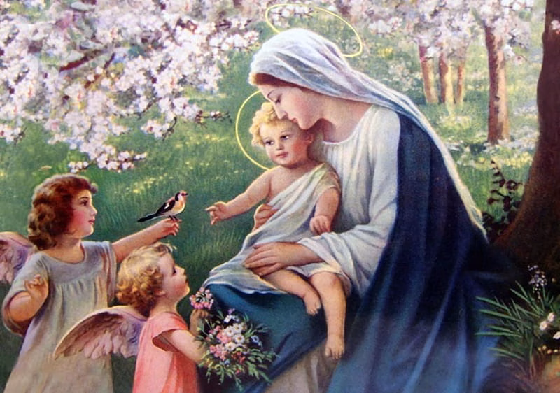HD-wallpaper-jesus-and-his-mother-mary-christ-jesus-angel-virgin-mary