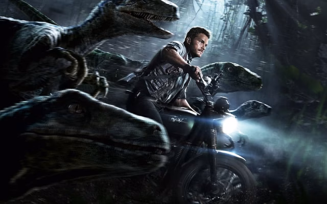 HD-wallpaper-jurassic-world-2015-jurassic-world-chris-pratt-movie-man-poster-dinosaur-motorcycle-afis-running-actor