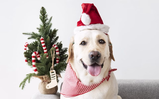 HD-wallpaper-labrador-christmas-santa-claus-golden-retriever-cute-animals-dogs-pets-new-year
