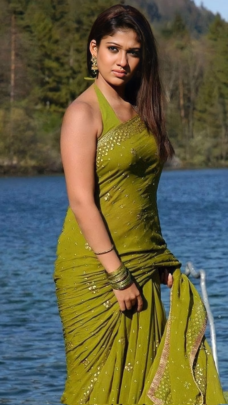 HD-wallpaper-nayanthara-sk-green-saree-actress-lady-superstar