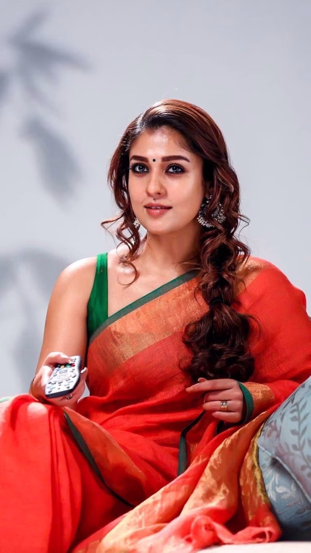 HD-wallpaper-nayanthara-sk-orange-saree-actress-lady-superstar
