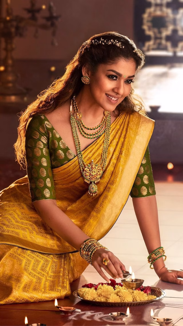 HD-wallpaper-nayanthara-sk-yellow-saree-actress-indian