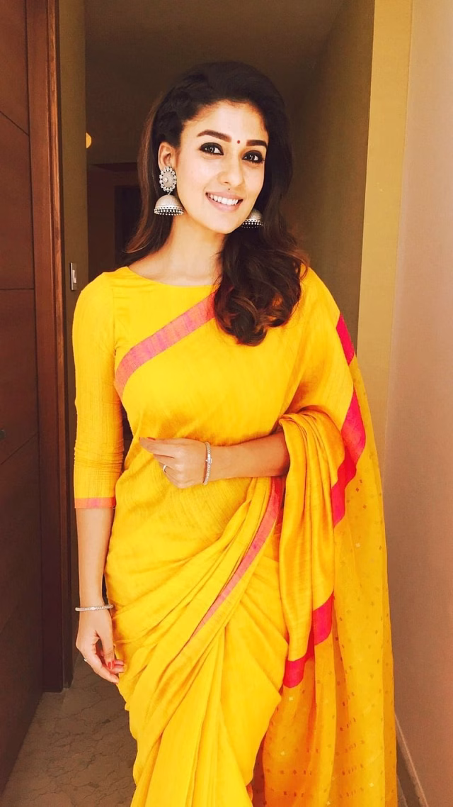 HD-wallpaper-nayanthara-sk-yellow-saree-actress-south-indian-lady-superstar-smile