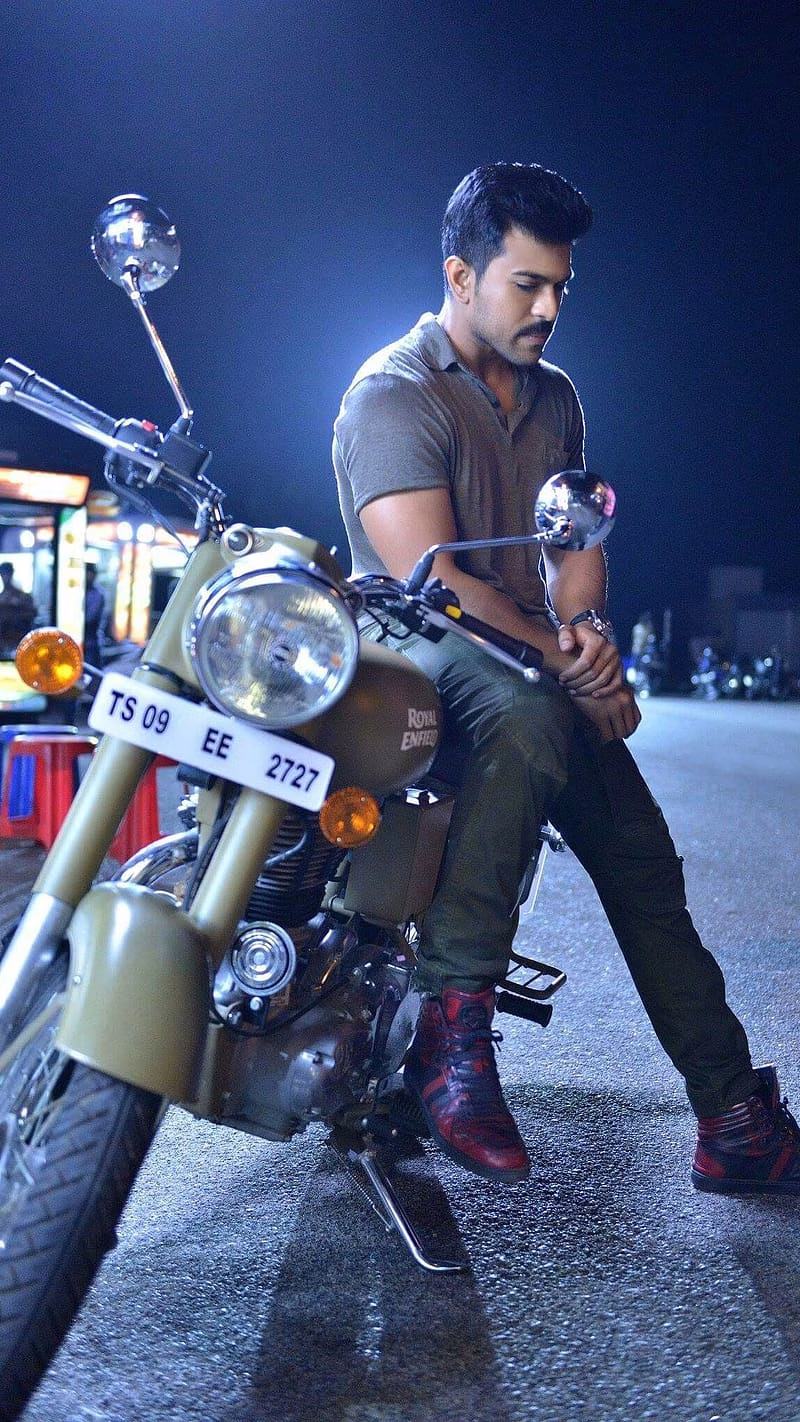 HD-wallpaper-ram-charan-ka-in-royal-enfield-bike-royal-enfield-bike-actor-night-shoot